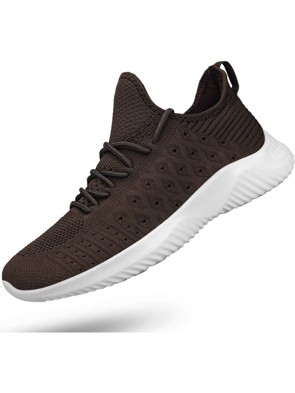 Women's Brown Non Slip Lightweight Breathable Workout Slip On Walking Sneaker